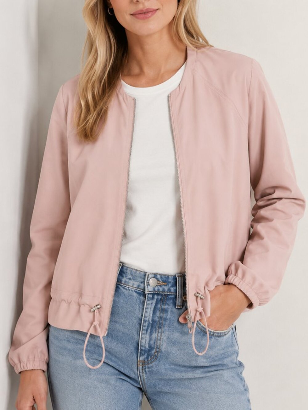 Banana Republic Blush Pink Bomber Jacket